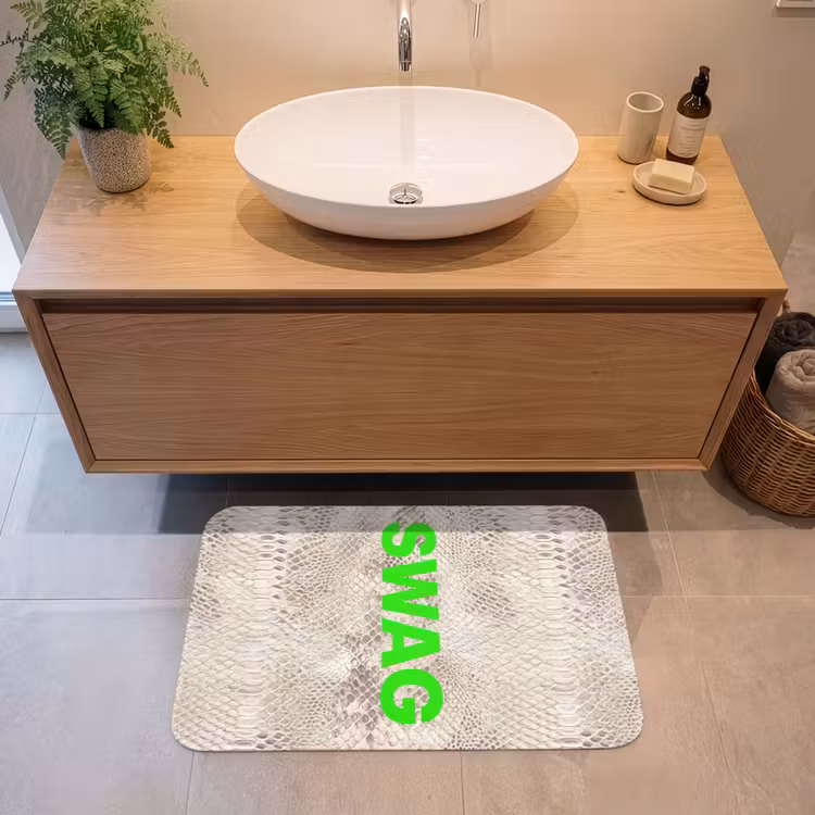Badmat - Slangenprint - SWAG - Neon - Groen — 2