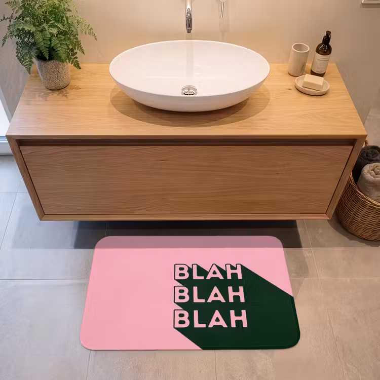 Badmat - Tekst - Grafisch - Groen - Schaduw — 2