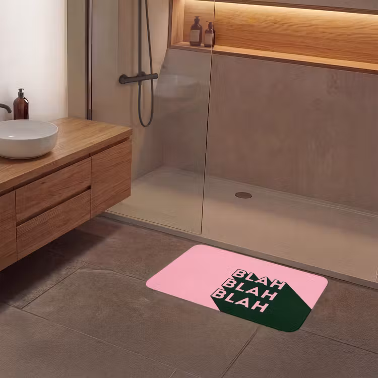 Badmat - Tekst - Grafisch - Groen - Schaduw — 6