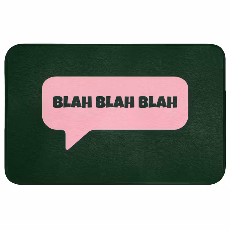 Badmat - Tekstwolk - BLAH BLAH BLAH - Roze — 1
