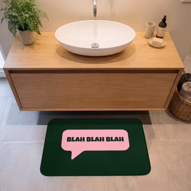 Badmat - Tekstwolk - BLAH BLAH BLAH - Roze — 2