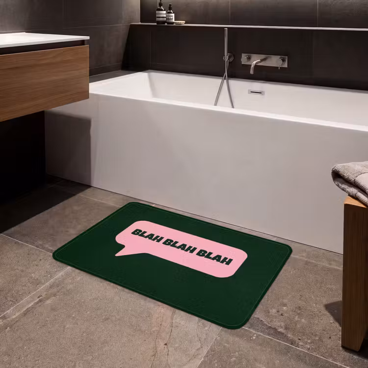 Badmat - Tekstwolk - BLAH BLAH BLAH - Roze — 4