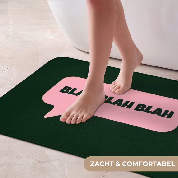 Badmat - Tekstwolk - BLAH BLAH BLAH - Roze — 5