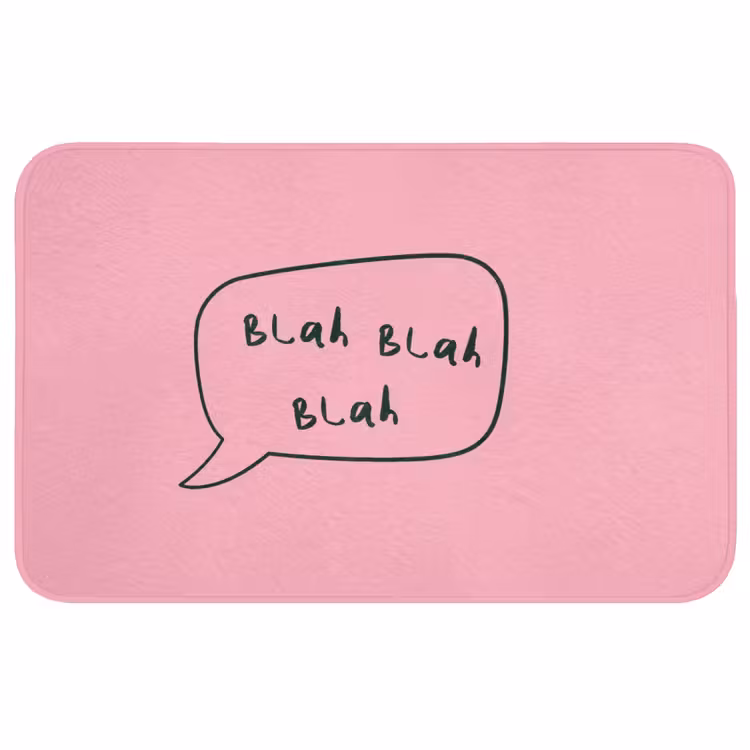 Badmat - Tekstwolkje - BLAH BLAH BLAH - Roze — 1