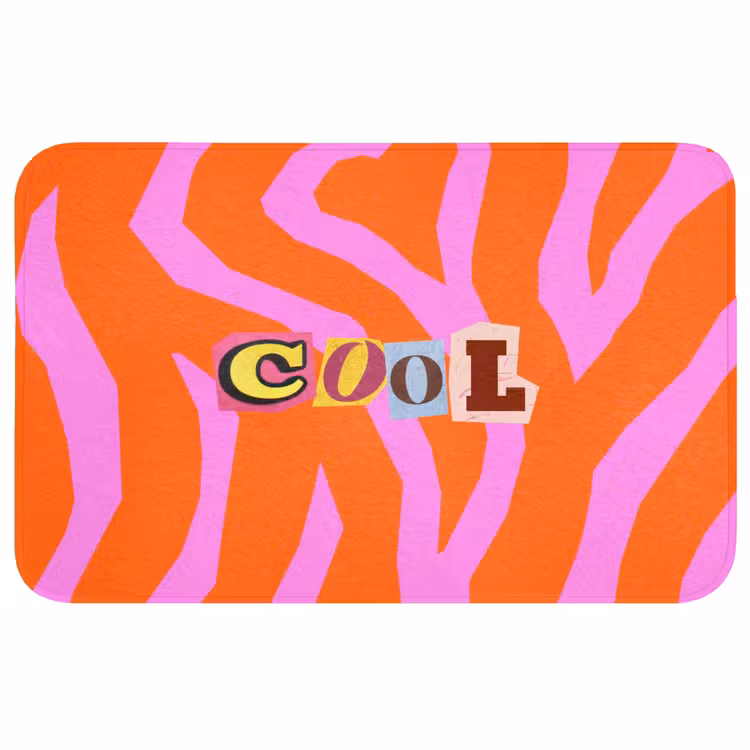 Badmat - Zebraprint - Grafisch - COOL - Oranje — 1