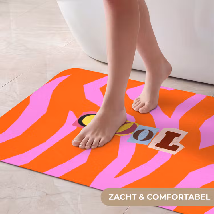 Badmat - Zebraprint - Grafisch - COOL - Oranje — 5