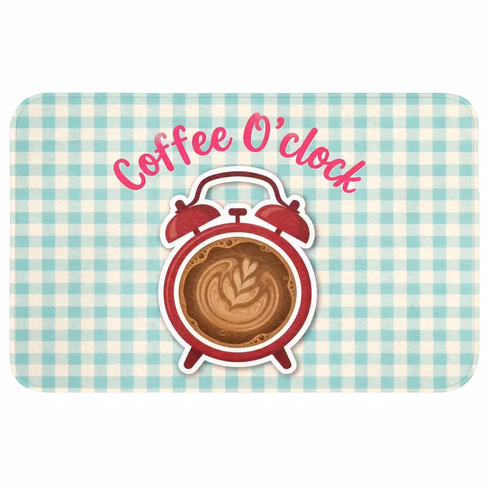 Badmat - Koffie - Klok - Groen — 1