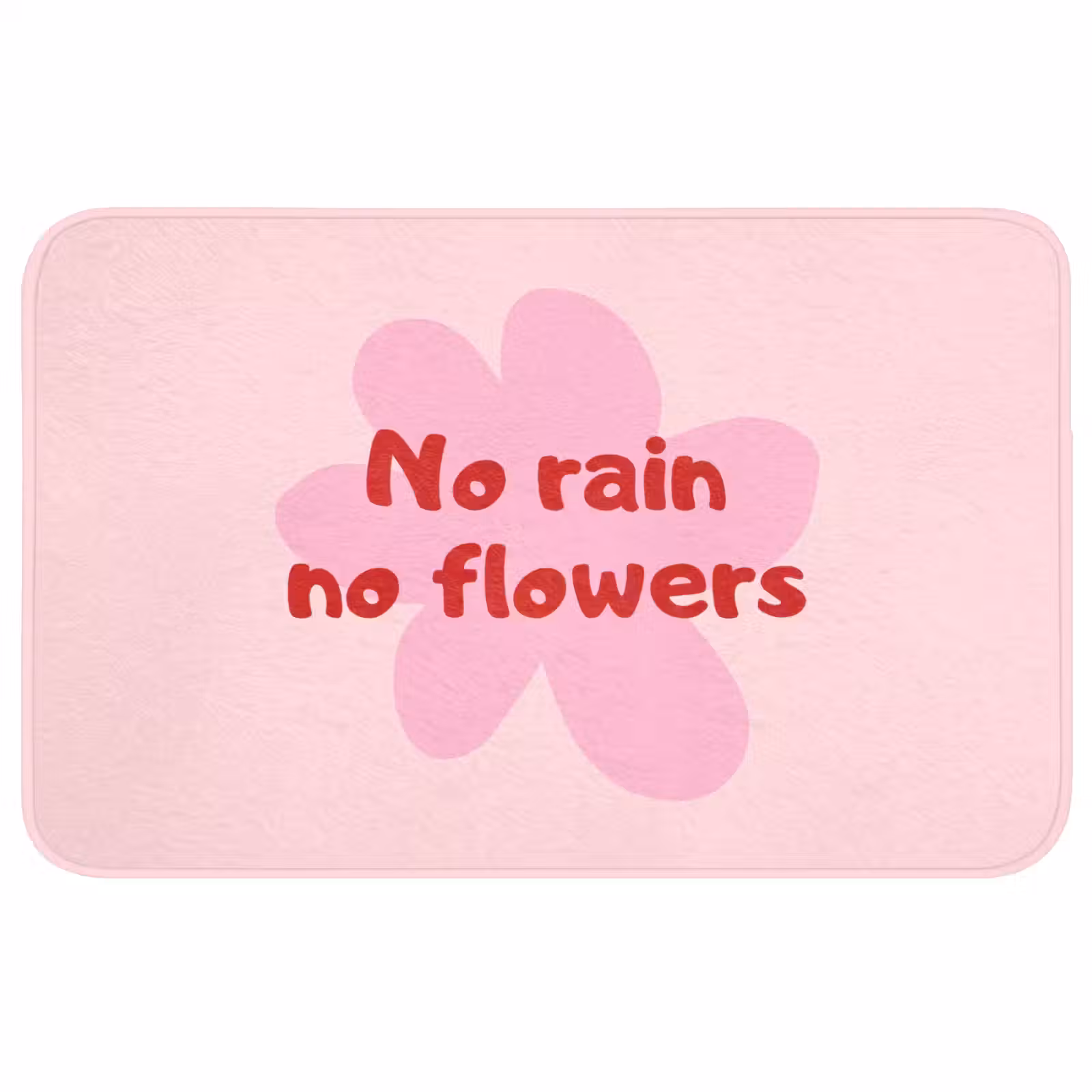 Badmat - No rain no flowers - Bloem - Roze — 1