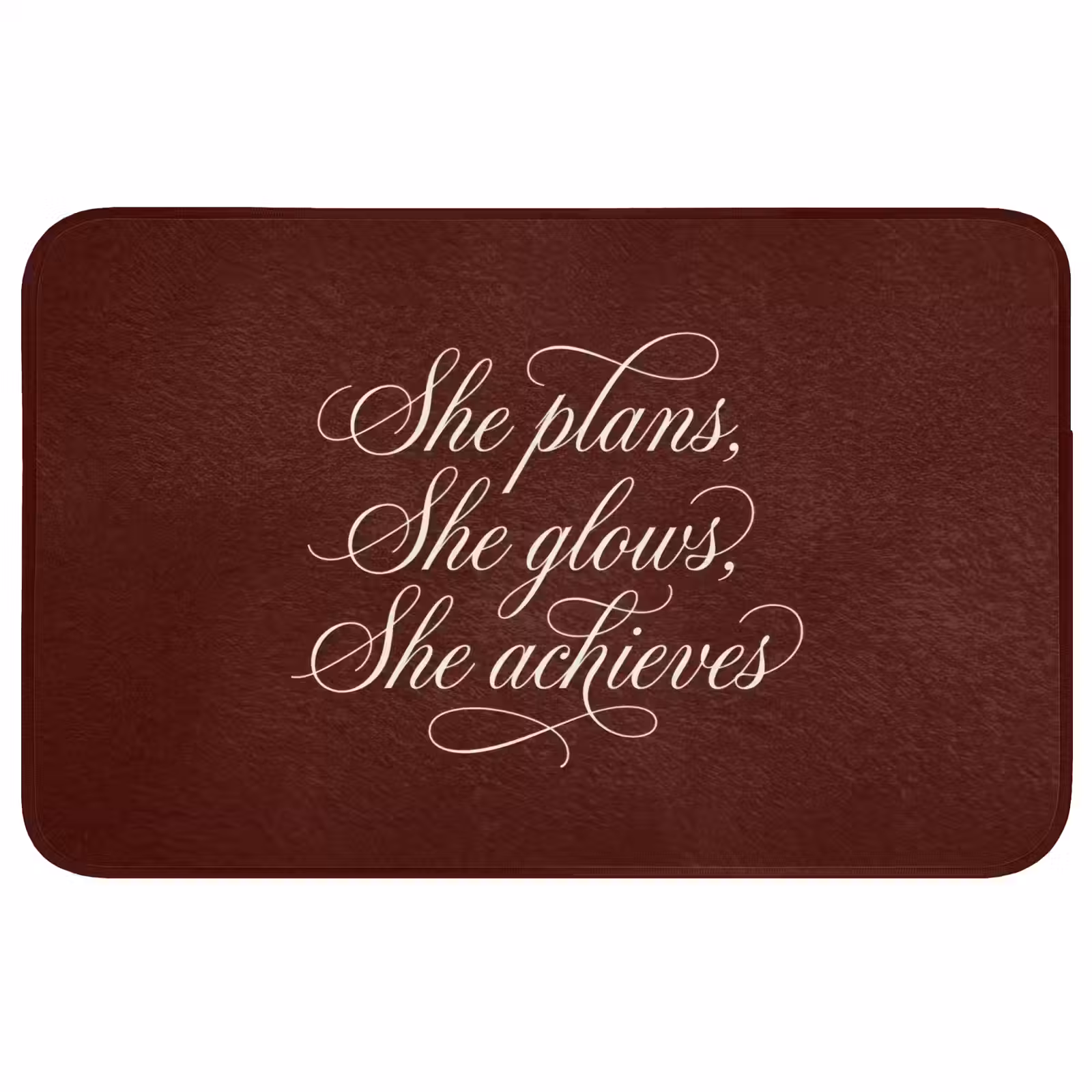 Badmat - She plans she glows she achieves - Rood - Cursief — 1