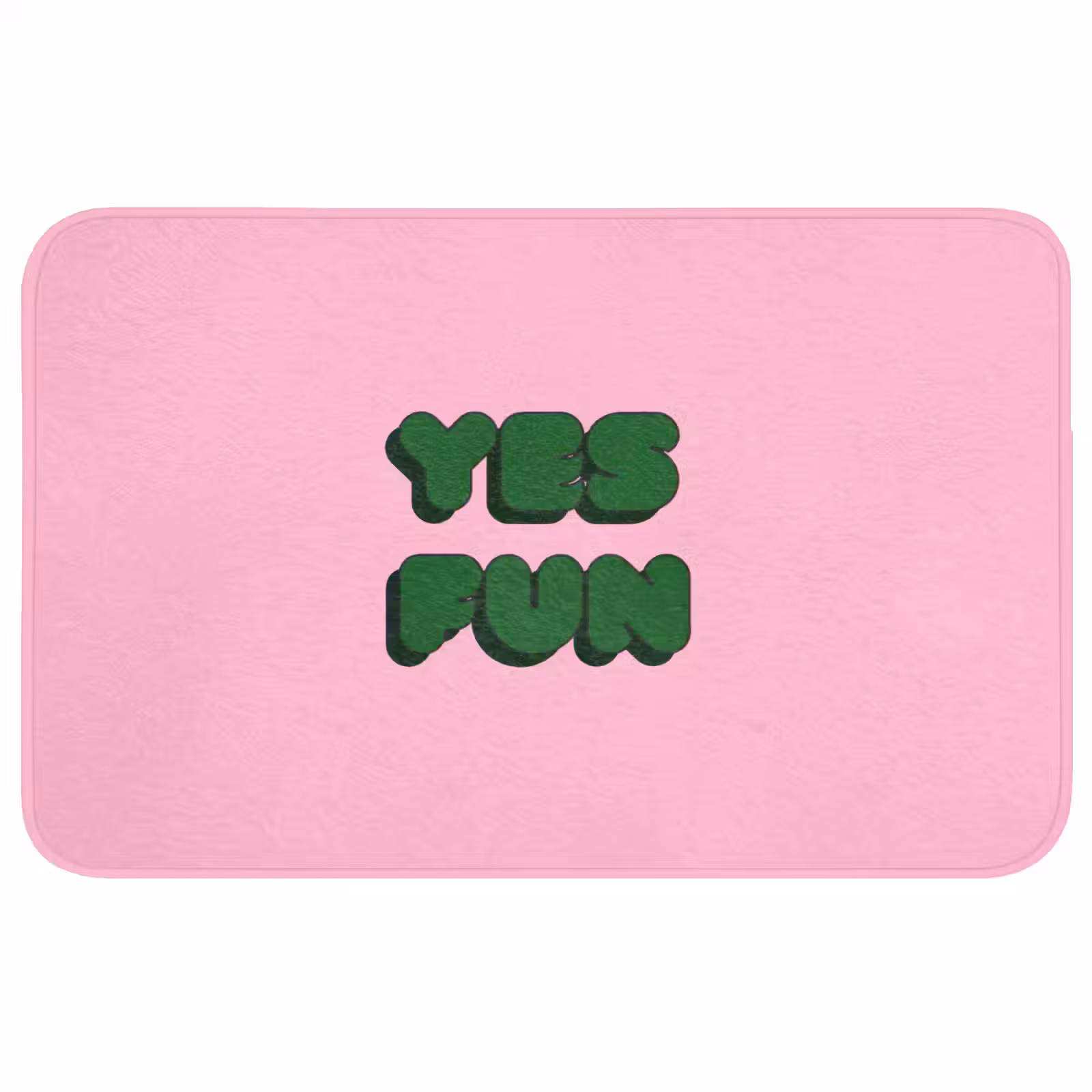 Badmat - Yes fun - Groen - Roze — 1