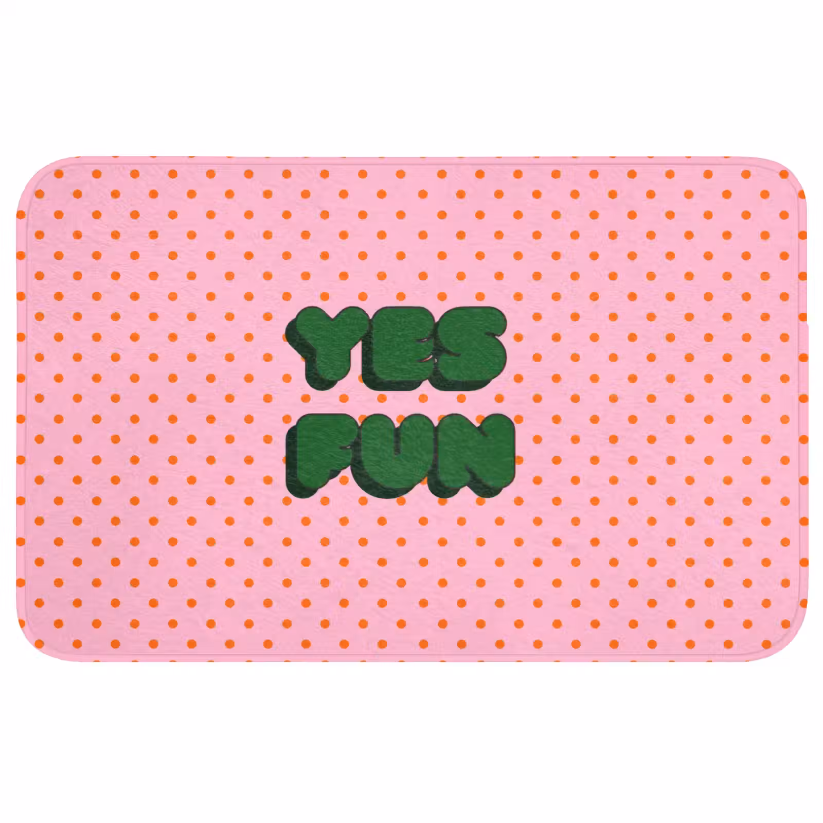 Badmat - Yes fun - Groen - Roze - Stippen — 1
