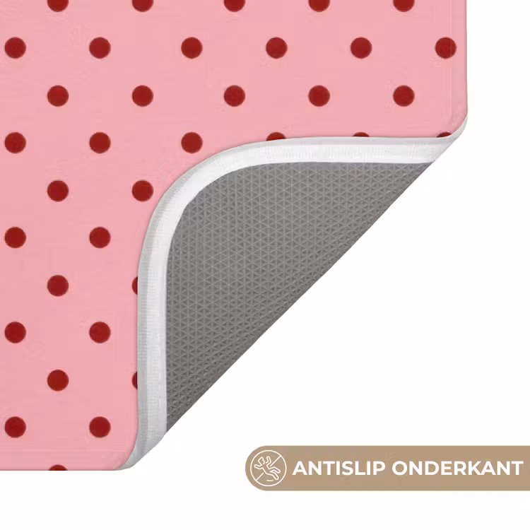 Badmat - Bonjour - Stippen - Roze- Geel — 3