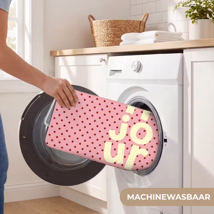 Badmat - Bonjour - Stippen - Roze- Geel — 7