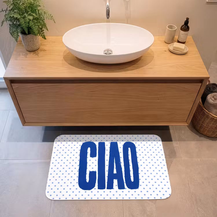 Badmat - Ciao - Stippen - Roze - Wit — 2