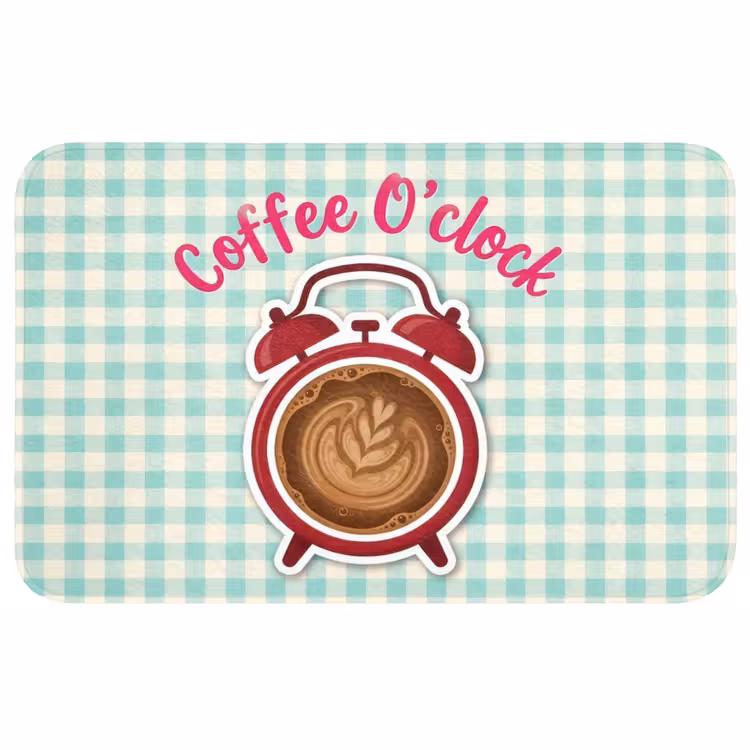 Badmat - Koffie - Klok - Groen — 1