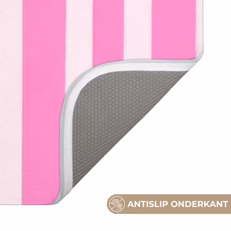 Badmat - More coffee - Roze - Paars - Strepen - Mok — 3