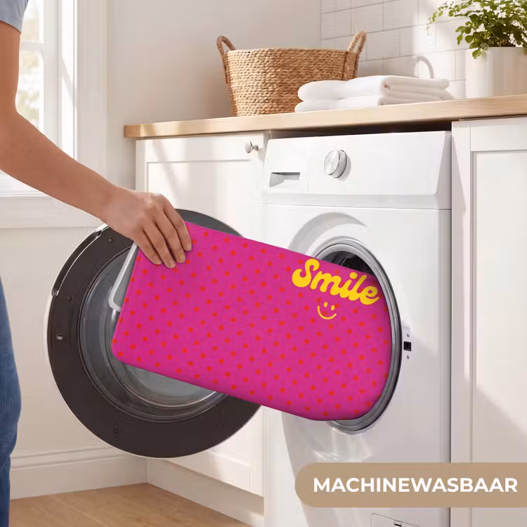 Badmat - Smile - Stippen - Geel - Smiley - Roze — 7