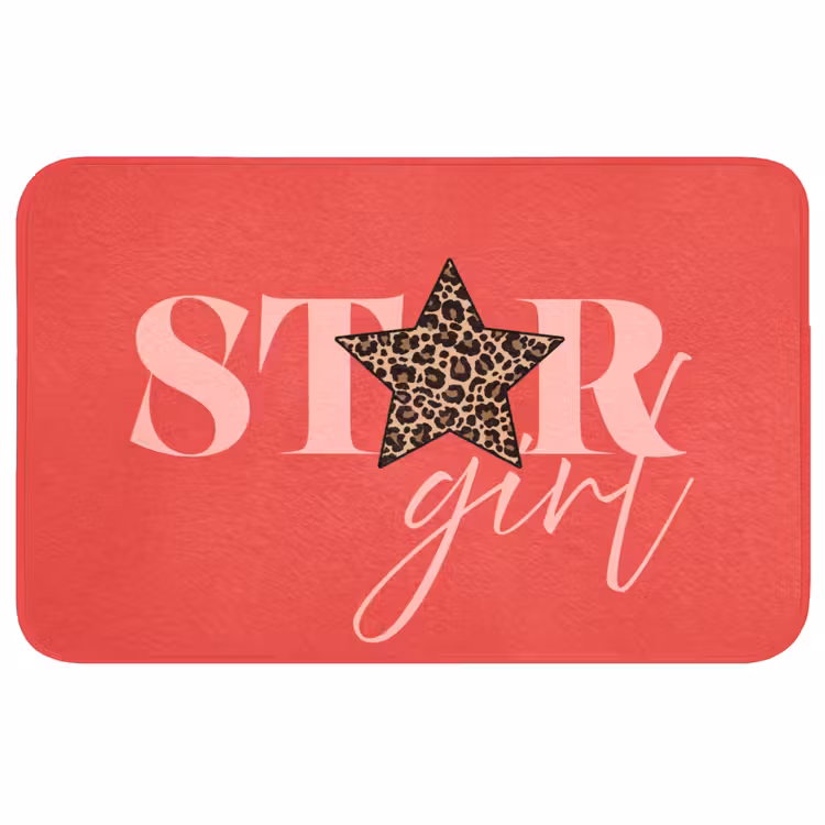 Badmat - Star girl - Rood - Panter - Ster — 1