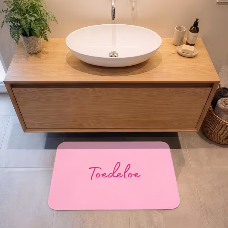 Badmat - Toedeloe - Roze - Minimalistisch — 2