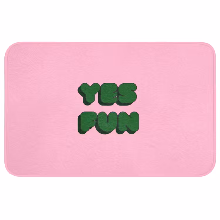 Badmat - Yes fun - Groen - Roze — 1