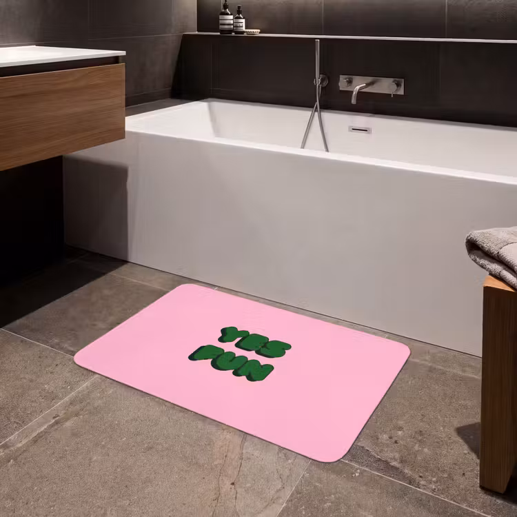 Badmat - Yes fun - Groen - Roze — 4