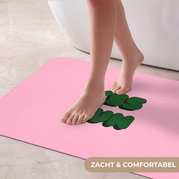 Badmat - Yes fun - Groen - Roze — 5