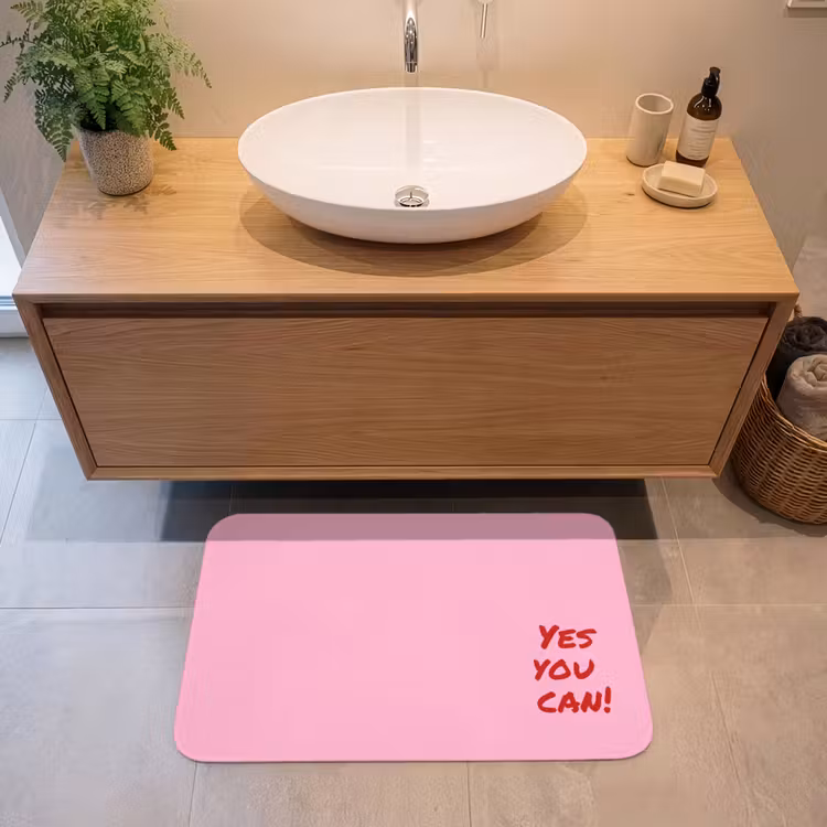 Badmat - Yes you can do it - Rood - Roze — 2