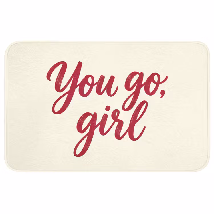 Badmat - you go girl - Rood - Wit — 1