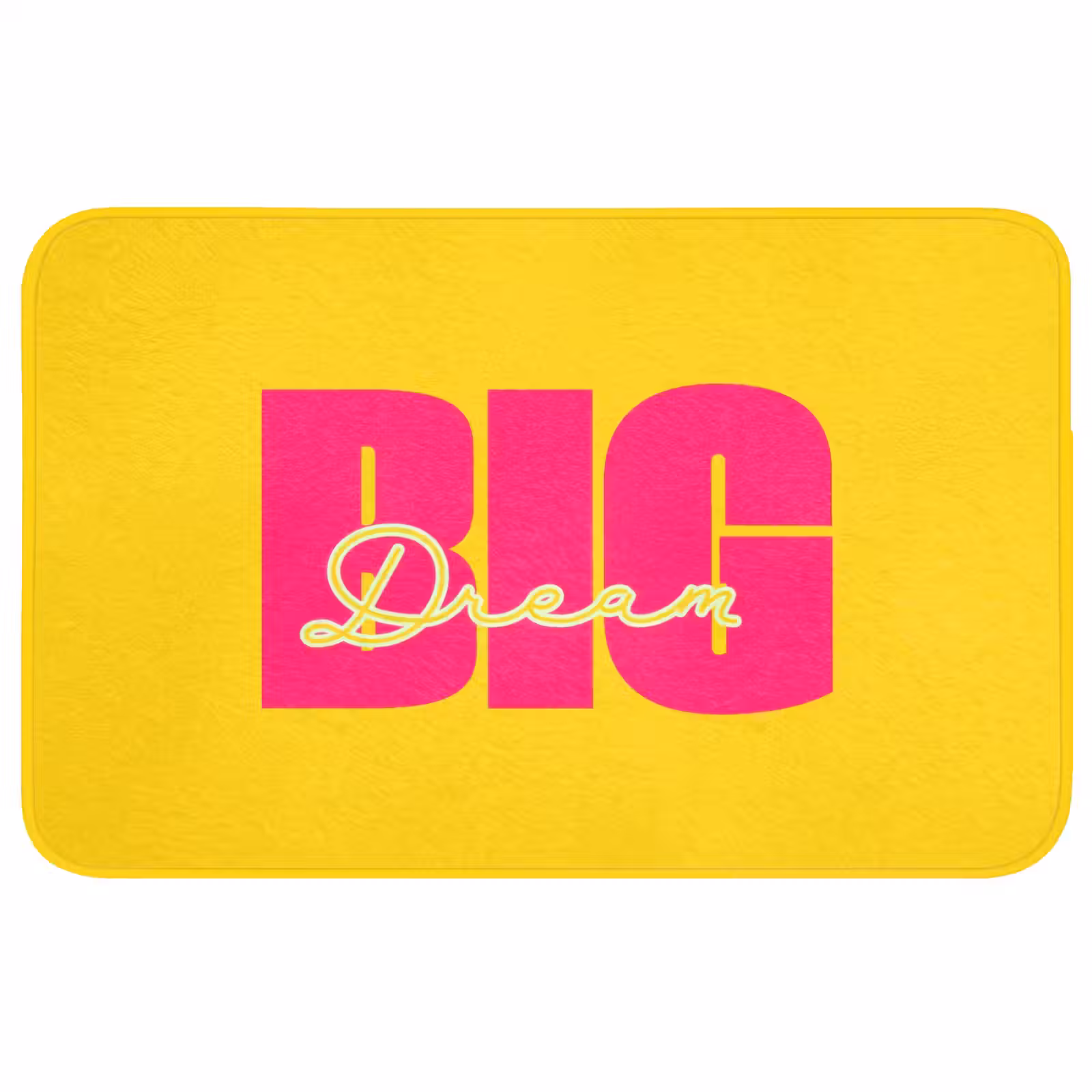 Badmat - Dream big - Geel - Roze — 1