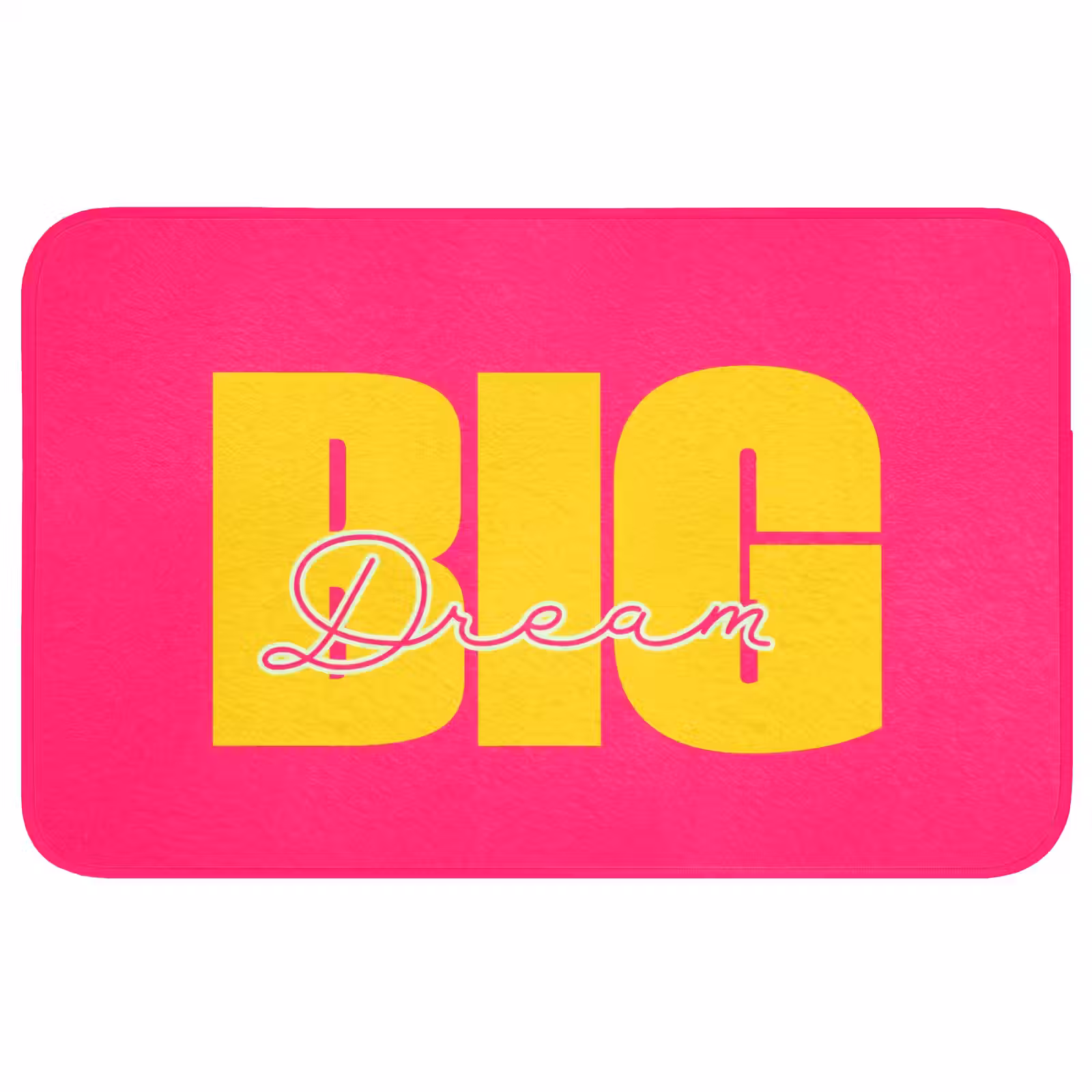 Badmat - Dream big - Roze - Geel - Minimalistisch — 1