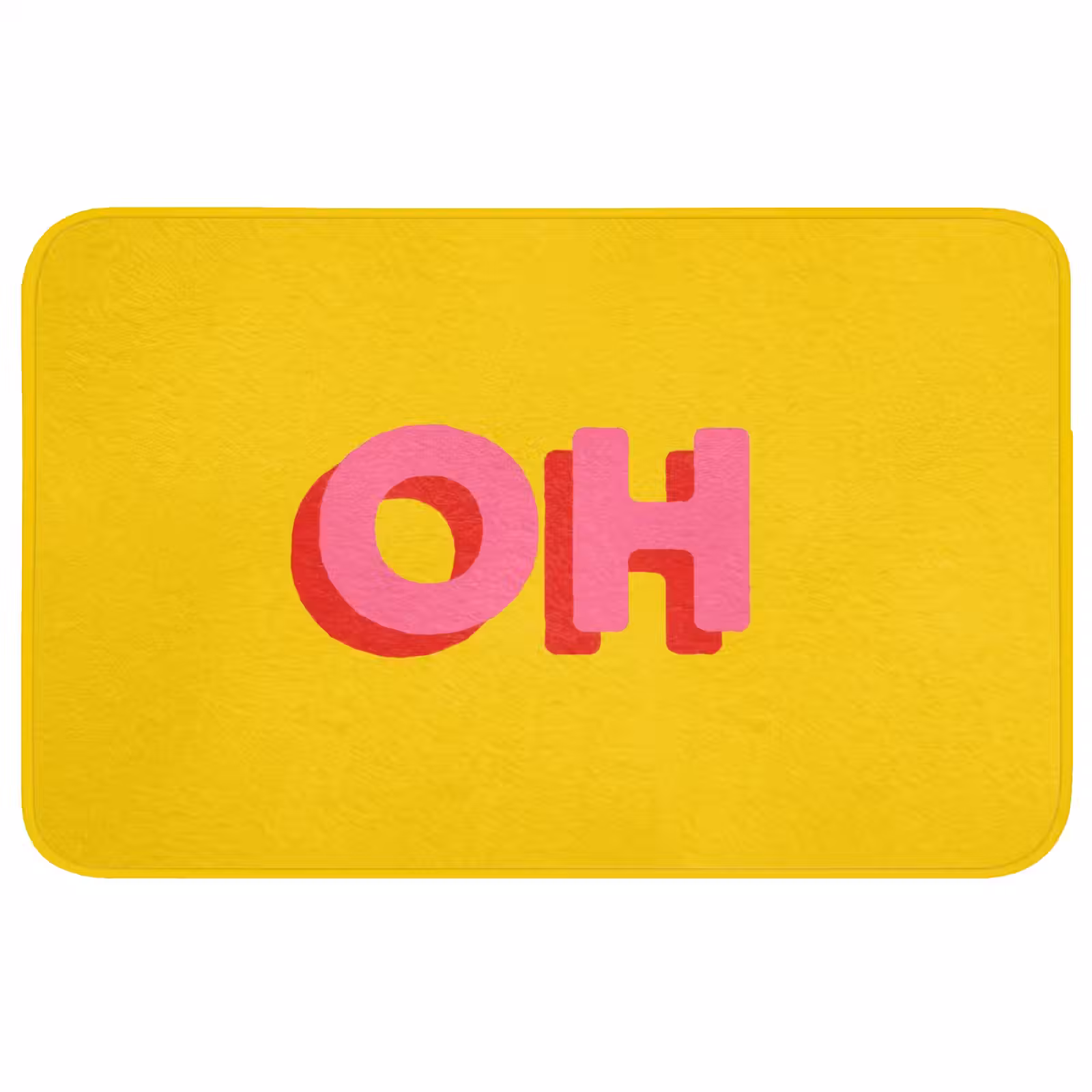 Badmat - Geel - Roze - Oh - 3D — 1