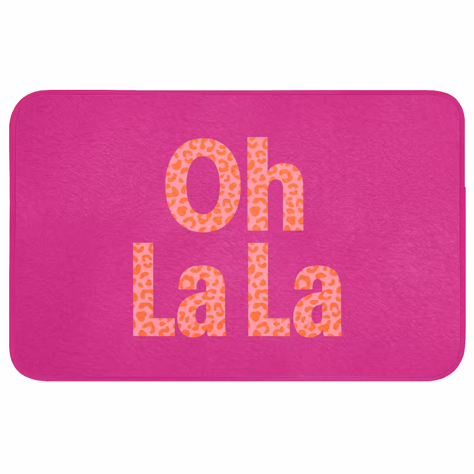 Badmat - Oh la la - Luipaardprint - Roze — 1