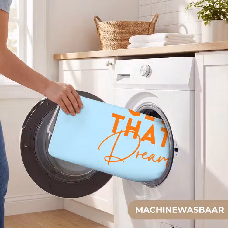 Badmat - Blauw - Oranje - Tekst — 7