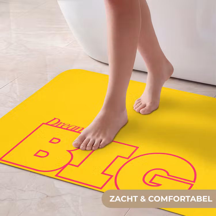 Badmat - Dream big - Geel - Grafisch — 5