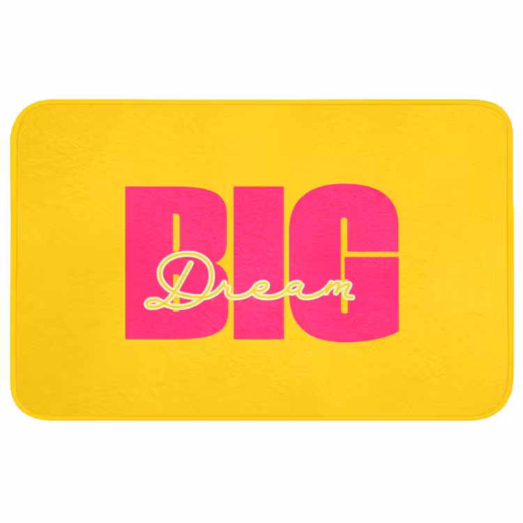 Badmat - Dream big - Geel - Roze — 1