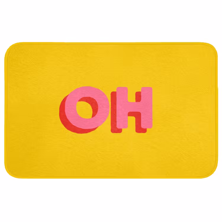 Badmat - Geel - Roze - Oh - 3D — 1