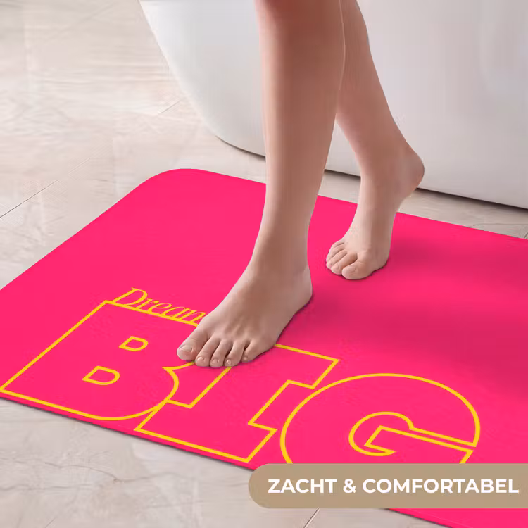 Badmat - Minimalistisch - Roze - Dream big - Grafisch — 5
