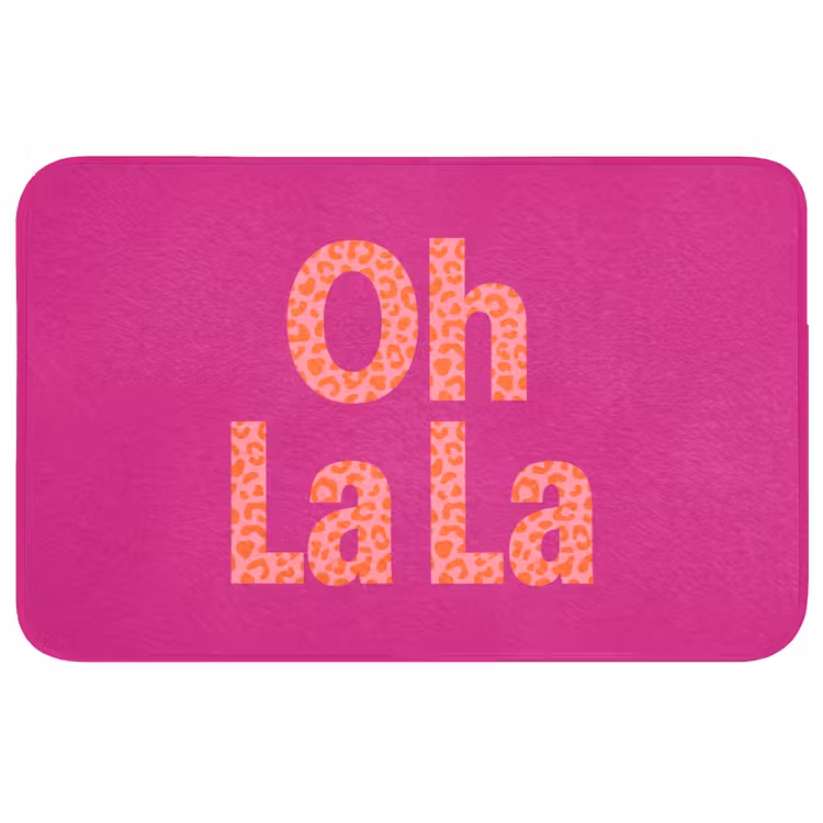 Badmat - Oh la la - Luipaardprint - Roze — 1