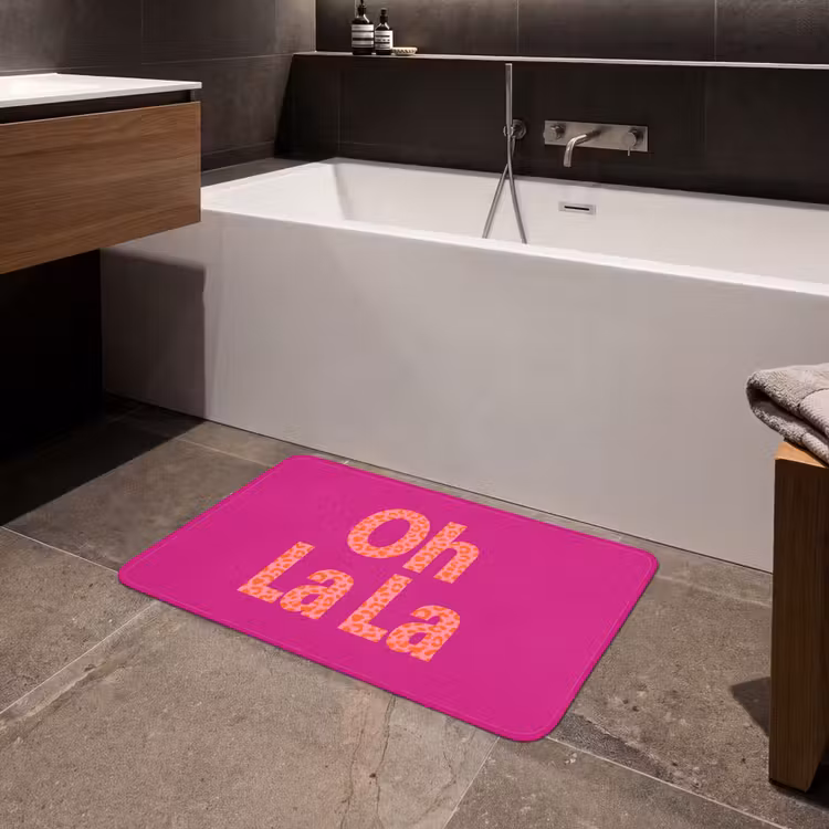 Badmat - Oh la la - Luipaardprint - Roze — 4