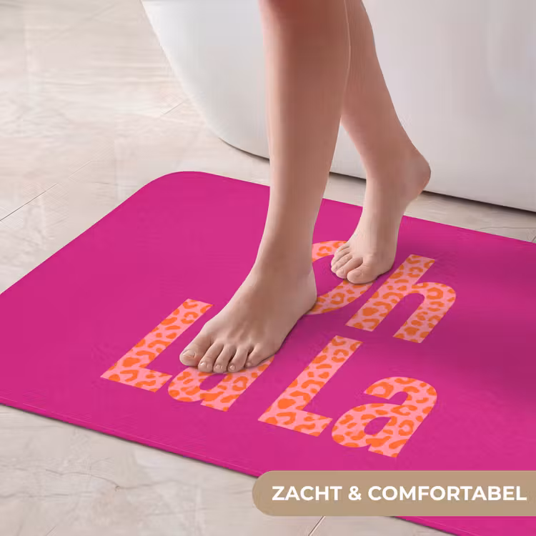 Badmat - Oh la la - Luipaardprint - Roze — 5