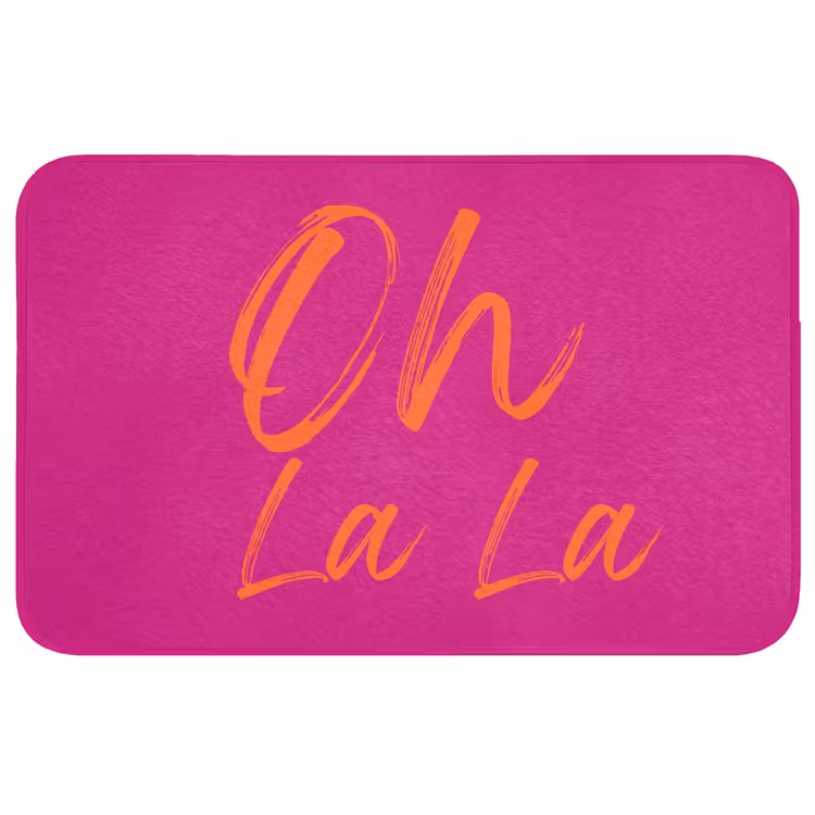 Badmat - Oh la la - Oranje - Roze — 1