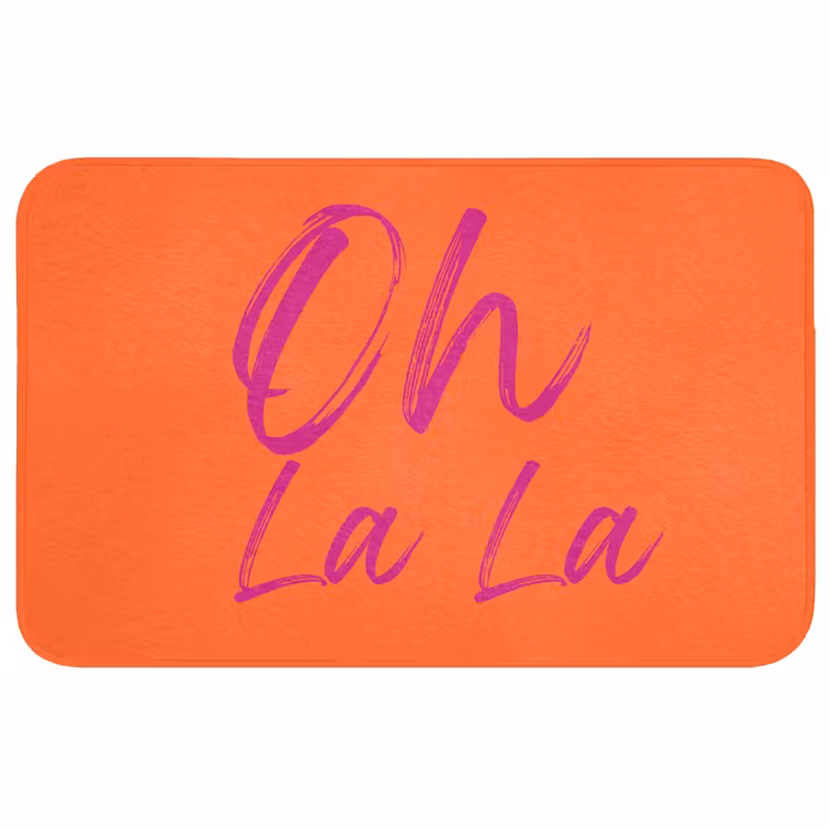 Badmat - Oh la la - Oranje - Roze - Grafisch — 1