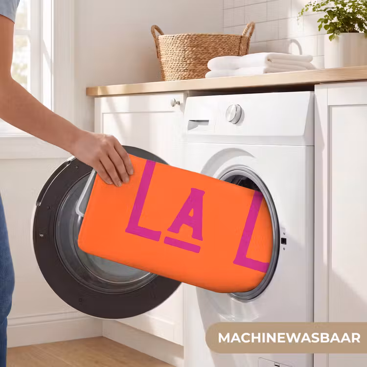 Badmat - Oh la la - Oranje - Roze - Scheeflettertype — 7