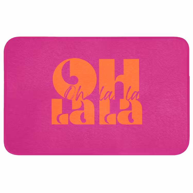 Badmat - Oh la la - Roze - Oranje - Gestapelde letters — 1
