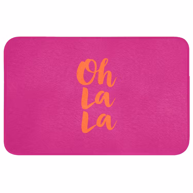 Badmat - Oh la la - Roze - Oranje - Minimalistisch — 1