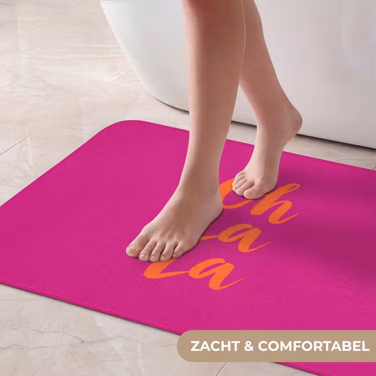 Badmat - Oh la la - Roze - Oranje - Minimalistisch — 5