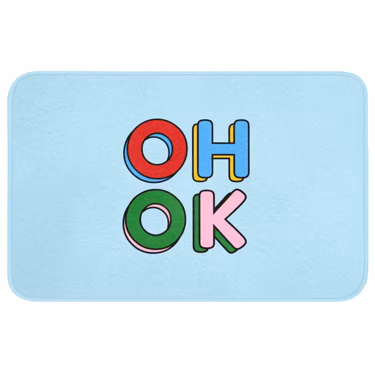 Badmat - Oh ok - Blauw - Kleurrijk — 1