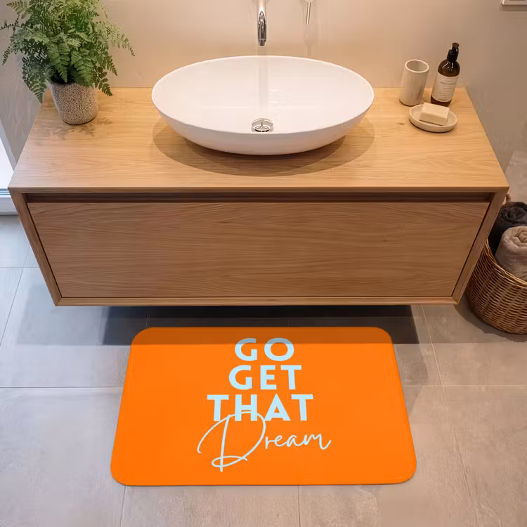 Badmat - Oranje - Blauw - Go get that dream — 2