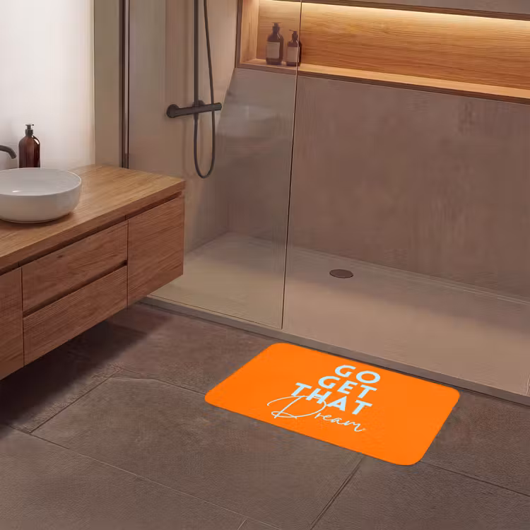 Badmat - Oranje - Blauw - Go get that dream — 6