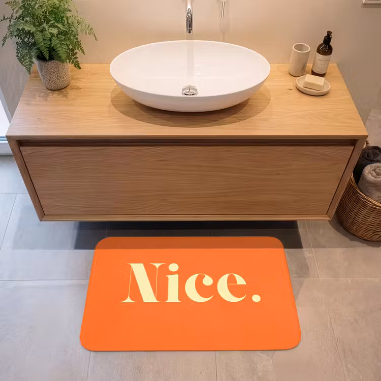 Badmat - Oranje - Gebroken wit - Nice — 2